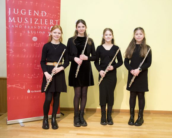 Luise Cord-Kruse,Tuuli Voelkel,Lotte Weber,Tilda Renger v.l.n.r. / Foto: Kreismuaikschule Prignitz