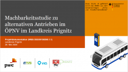 Titel zur Machbarkeitsstudie zu alternativen Antrieben im ÖPNV im Landkreis Prignitz